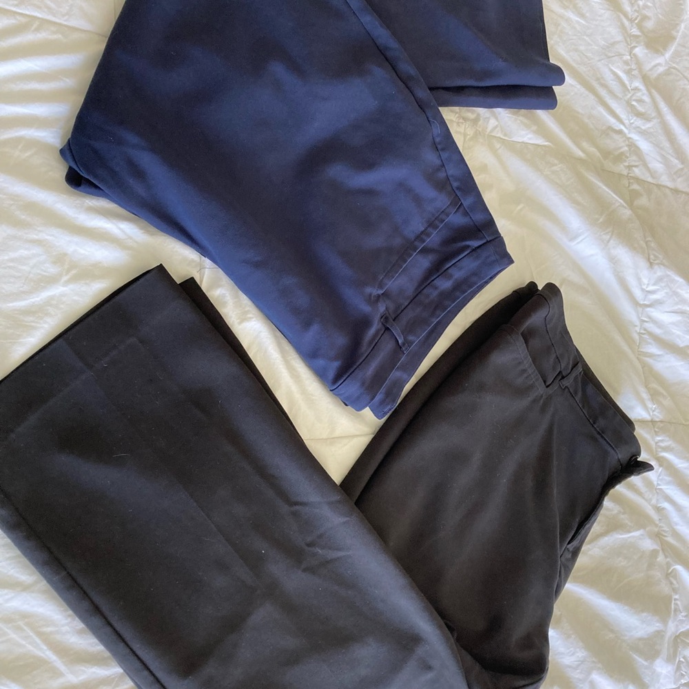 CJ Banks women trousers.  2 pair.  22W.  One black, one navy.